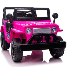 Load image into Gallery viewer, iRerts 12V Electric Ride On Cars, Kids Ride on Toys for Kids Boys Girls Birthday Gifts, Battery Powered Kids Electric Vehicle Car with Horn, LED Lights, Pull Rod, Double Open Doors