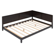 Load image into Gallery viewer, iRerts Full Daybed Frame, Modern Full Daybed Wood Full Bed Frame with Headboard and Sideboard, Full Sofa Bed Frame with Slat Support, Daybed Frame Full Size for Kids Room Bedroom Living Room, Espresso