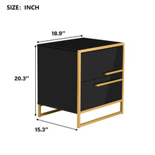 Load image into Gallery viewer, iRerts Side Table Wood Nightstand with Drawer, Modern Bedside Table End Table Sofa Side Table for Bedroom Living Room, Black