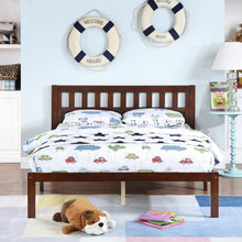 Load image into Gallery viewer, iRerts Wood Full Bed Frame, Modern Full Platform Bed Frame with Headboard, Wood Support Slats, Full Size Bed Frame No Box Spring Needed, Bed Frame Full Size for Kids Teens Adults Bedroom, Dark Walnut