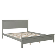 Load image into Gallery viewer, iRerts Queen Platform Bed Frame with Headboard and Footboard, Solid Wood Bed Frames Queen Size with Slats Support, Oak Top, Modern Queen Bed Frame No Box Spring Needed for Kids Adults, Gray