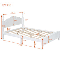 Load image into Gallery viewer, iRerts Wood Full Size Platform Bed Frame, Full Bed Frame with Headboard and Wooden Slat Support, Retro Bed Frame Full Size No Box Spring Needed, Easy Assembly, White