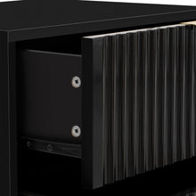 Load image into Gallery viewer, iRerts Side Table with Charging Station, Wood Nightstand with Drawers, USB Charging Ports and Golden Handle, Modern Storage Bedside Table End Table for Bedroom Living Room, Black