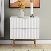 Load image into Gallery viewer, iRerts Side Table Wood Nightstand with Drawer, Modern Bedside Table End Table Sofa Side Table for Bedroom Living Room, White
