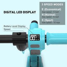 Load image into Gallery viewer, iRerts Electric Scooter for Kids Boys Girls, Folding Kids Scooter with Adjustable Height, LED Display, Rear Brake, 7" Wheel, Colorful Deck Light, Lightweight Kids Electric Scooters for 8-14 Ages, Blue