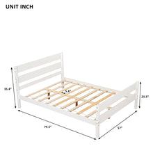 Load image into Gallery viewer, iRerts Full Platform Bed Frame, Solid Wood Full Bed Frame with Headboard, Footboard, Wood Slat Support, Modern Full Size Bed Frame No Box Spring Needed for Bedroom, Kids Room, Apartment, White