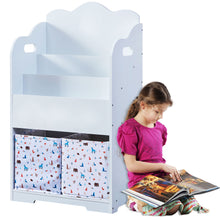 Load image into Gallery viewer, iRerts Kids Bookcase and Toy Storage Cabinet Wooden Book Shelf Organizer, Natural