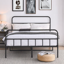 Load image into Gallery viewer, iRerts Queen Bed Frame with Headboard, Metal Queen Platform Bed Frame for Kids Teens Adults, Heavy Duty Queen Size Bed Frame No Box Spring Needed, Easy to Assemble, Black
