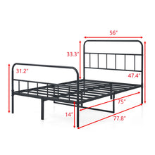 Load image into Gallery viewer, iRerts Full Bed Frame with Headboard, Metal Full Platform Bed Frame for Kids Teens Adults, Heavy Duty Full Size Bed Frame No Box Spring Needed, Easy to Assemble, Black