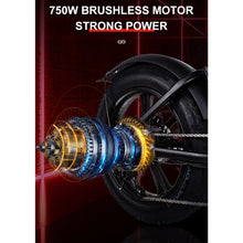 Load image into Gallery viewer, iRerts Adult Electric Bike, E-Bike for Adults with 750W Motor, 48V 15AH Battery, 20" Fat Tire, 30MPH and 68 Miles Long Range, Adult Electric Bicycles for Women Men School City Commuter, Black