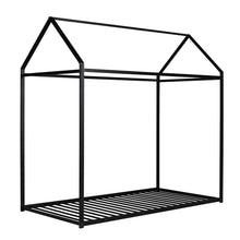 Load image into Gallery viewer, iRerts Twin Bed Frame for Girls Boys, Metal Toddler Twin House Bed Frame, Kids Bed Frame for Boys Girls, House Bed Frame Twin Size with Metal Slats, Floor Bed for Kids No Box Spring Needed, Black
