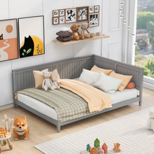 Load image into Gallery viewer, iRerts Full Daybed Frame, Modern Full Daybed Wood Full Bed Frame with Headboard and Sideboard, Full Sofa Bed Frame with Slat Support, Daybed Frame Full Size for Kids Room Bedroom Living Room, Gray