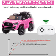 Load image into Gallery viewer, Licensed Toyota Tacoma 12V Battery Powered Ride on Cars with Remote Control, Electric Ride on Vehicles for Kids Boys Girls, Ride on Truck Toys with USB, AUX, MP3, FM Function, LED Headlight