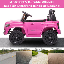 Load image into Gallery viewer, Licensed Toyota Tacoma 12V Battery Powered Ride on Cars with Remote Control, Electric Ride on Vehicles for Kids Boys Girls, Ride on Truck Toys with USB, AUX, MP3, FM Function, LED Headlight