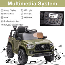 Load image into Gallery viewer, Licensed Toyota Tacoma 12V Battery Powered Ride on Cars with Remote Control, Electric Ride on Vehicles for Kids Boys Girls, Ride on Truck Toys with USB, AUX, MP3, FM Function, LED Headlight