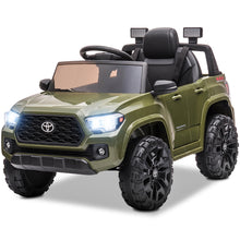 Load image into Gallery viewer, Licensed Toyota Tacoma 12V Battery Powered Ride on Cars with Remote Control, Electric Ride on Vehicles for Kids Boys Girls, Ride on Truck Toys with USB, AUX, MP3, FM Function, LED Headlight