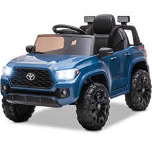 Load image into Gallery viewer, iRerts Black 12V Toyota Tacoma Powered Ride On Cars with Remote Control, USB, AUX, MP3, FM Function, LED Headlight