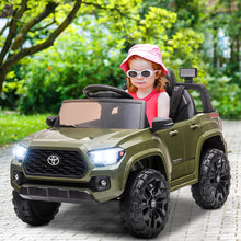 Load image into Gallery viewer, Licensed Toyota Tacoma 12V Battery Powered Ride on Cars with Remote Control, Electric Ride on Vehicles for Kids Boys Girls, Ride on Truck Toys with USB, AUX, MP3, FM Function, LED Headlight