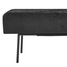 Load image into Gallery viewer, iRerts Bench Seat, 45" Fabric Upholstered Bench Ottoman Bench, Couch Long Bench Ottoman with Steel Legs, Modern Entryway Bench Bed Bench for Entryway Dining Room Living Room Bedroom, Black