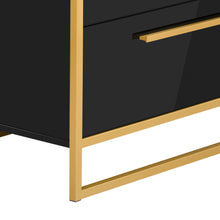 Load image into Gallery viewer, iRerts Nightstand, Modern End Side Table with Drawers, Wood Night Stands Bedside Table for Bedroom Living Room, Black