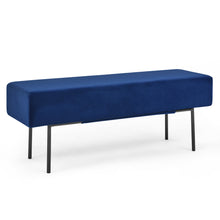 Load image into Gallery viewer, iRerts Bench Seat, 45" Fabric Upholstered Bench Ottoman Bench, Couch Long Bench Ottoman with Steel Legs, Modern Entryway Bench Bed Bench for Entryway Dining Room Living Room Bedroom, Blue