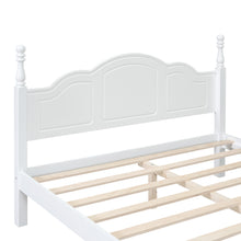 Load image into Gallery viewer, iRerts Wood Queen Size Platform Bed Frame, Queen Bed Frame with Headboard and Wooden Slat Support, Retro Bed Frame Queen Size No Box Spring Needed, Easy Assembly, White