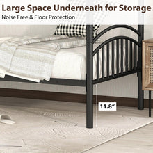 Load image into Gallery viewer, iRerts Twin Bunk Beds, Heavy Duty Twin Over Twin Metal Bunk Bed, Divided into Two Beds, Metal Bunk Bed Twin Over Twin with Safety Guard Rails, Bunk Beds for Kids Teens Adults Bedroom, Black