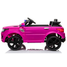 Load image into Gallery viewer, 12V Ride on Police Cars with Remote Control, iRerts Battery Powered Electric Vehicles for Kids Boys Girls Gifts, Kids Ride on Toys with Siren and Music, Kids Electric Cars for 3-5 Years Old, Pink