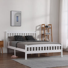 Load image into Gallery viewer, iRerts Queen Size Bed Frame, Queen Size Wood Bed Frame with Headboard, Modern Queen Platform Bed Frame with Slat Support, No Box Spring Needed, Queen Bed Frame for Bedroom Apartment, White