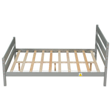 Load image into Gallery viewer, iRerts Wood Full Bed Frame, Gray Full Platform Bed Frame with Headboard and Footboard, Modern Full Bed Frame No Box Spring Needed for Adults Teens Kids, Full Size Bed Frame with Wood Slat Support
