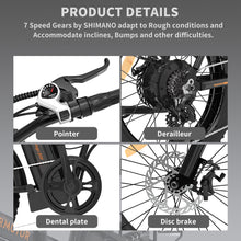 Load image into Gallery viewer, Electric Bikes for Adults, iRerts Portable Folding Electric Bike with 500W Motor, 20" Fat Tire 3 Riding Modes and Removable Battery, Beach Snow Bicycle Electric Bikes for Men Women Teens, Black