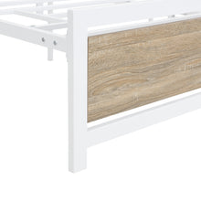 Load image into Gallery viewer, iRerts Queen Bed Frame, Industrial Metal Queen Platform Bed Frame, Queen Size Bed Frames with Headboard, Footboard, Slat Support, Bed Frame Queen Size for Bedroom, No Box Spring Needed, White