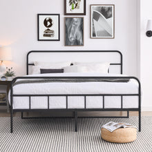 Load image into Gallery viewer, iRerts King Bed Frame with Headboard, Metal King Platform Bed Frame for Kids Teens Adults, Heavy Duty King Size Bed Frame No Box Spring Needed, Easy to Assemble, Black