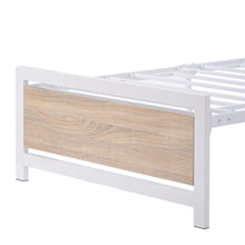 Load image into Gallery viewer, iRerts Metal Twin Platform Bed Frame with Headboard and Footboard, Heavy Duty Twin Bed Frame with Metal Slat Support, No Box Spring Needed, Industrial Twin Size Bed Frames for Bedroom, White