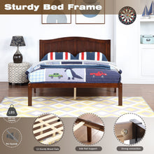 Load image into Gallery viewer, iRerts Full Platform Bed Frame with Headboard, Wood Full Size Bed Frame for Kids Teens Adults, Modern Platform Bed Frame Full Size with Wood Slat Support, No Box Spring Needed, Dark Walnut
