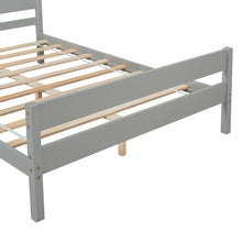 Load image into Gallery viewer, iRerts Full Platform Bed Frame, Solid Wood Full Bed Frame with Headboard, Footboard, Wood Slat Support, Modern Full Size Bed Frame No Box Spring Needed for Bedroom, Kids Room, Apartment, Grey