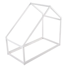 Load image into Gallery viewer, iRerts Twin House Bed with Roof, Wood Kids Twin Bed Frame House Bed, Toddler House Bed Frame for Boys Girls, Twin Floor Bed Frame for Kids Bedroom Living Room, White