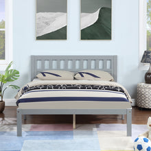 Load image into Gallery viewer, iRerts Wood Full Bed Frame, Modern Full Platform Bed Frame with Headboard, Wood Support Slats, Full Size Bed Frame No Box Spring Needed, Bed Frame Full Size for Kids Teens Adults Bedroom, Gray