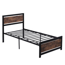 Load image into Gallery viewer, iRerts Metal Twin Platform Bed Frame with Headboard and Footboard, Heavy Duty Twin Bed Frame with Metal Slat Support, No Box Spring Needed, Industrial Twin Size Bed Frames for Bedroom, Black