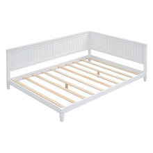 Load image into Gallery viewer, iRerts Full Daybed, Wood Full Bed Frame with Headboard and Sideboard, Full Sofa Bed Frame Daybed with Slat Support, No Box Spring Needed, Full Size Daybed Frame for Living Room Bedroom, White