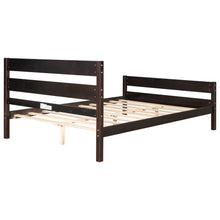 Load image into Gallery viewer, iRerts Full Platform Bed Frame, Solid Wood Full Bed Frame with Headboard, Footboard, Wood Slat Support, Modern Full Size Bed Frame No Box Spring Needed for Bedroom, Kids Room, Apartment, Espresso