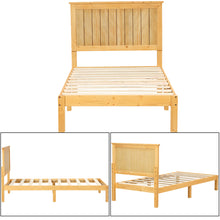 Load image into Gallery viewer, iRerts Wood Twin Bed Frame, Twin Platform Bed Frame with Headboard, Modern Twin Size Platform Bed Frame with Slat Support, Twin Size Bed Frame No Box Spring Needed for Bedroom Apartment, Natural