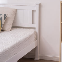 Load image into Gallery viewer, Twin Bed Frame with Headboard, iRerts White Twin Size Platform Bed Frame w/ Slats, Modern Twin Size Bed Frame for Kids Adults, Wood Platform Twin Bed Frame for Bedroom, No Box Spring Needed, R5003