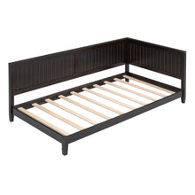 Load image into Gallery viewer, iRerts Twin Daybed Frame, Modern Twin Daybed Wood Twin Bed Frame with Headboard and Sideboard, Twin Sofa Bed Frame with Slat Support, Daybed Frame Full Size for Kids Room Bedroom Living Room, Espresso
