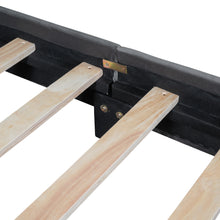 Load image into Gallery viewer, iRerts Twin Bed Frame, Modern Velvet Upholstered Platform Bed Frame with Bear Ear Shaped Headboard, Wooden Slat, Twin Size Low Platform Bed for Kids Boys Girls Bedroom, No Box Spring Needed, Gray