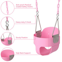 Load image into Gallery viewer, Toddler Kids Swing, High Back Full Bucket Toddler Swing Seat, Outdoor Swing Sets for Kids with Galvanized Chain, Outdoor Kids Tree Swing, Toddler Swing Seat for Backyard Playground Garden