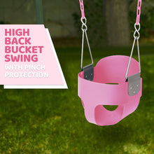Load image into Gallery viewer, Toddler Kids Swing, High Back Full Bucket Toddler Swing Seat, Outdoor Swing Sets for Kids with Galvanized Chain, Outdoor Kids Tree Swing, Toddler Swing Seat for Backyard Playground Garden