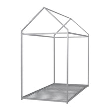 Load image into Gallery viewer, iRerts Twin Bed Frame for Girls Boys, Metal Toddler Twin House Bed Frame, Kids Bed Frame for Boys Girls, House Bed Frame Twin Size with Metal Slats, Floor Bed for Kids No Box Spring Needed, Silver