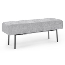 Load image into Gallery viewer, iRerts 45" Bench for Bedroom, Ottoman Bench Seat Upholstered Bedroom Benches, Modern Entryway Bench Couch Long Bench with Steel Legs for Entryway Dining Room Living Room Bedroom End of Bed, Gray