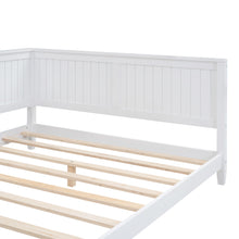 Load image into Gallery viewer, iRerts Full Daybed, Wood Full Bed Frame with Headboard and Sideboard, Full Sofa Bed Frame Daybed with Slat Support, No Box Spring Needed, Full Size Daybed Frame for Living Room Bedroom, White